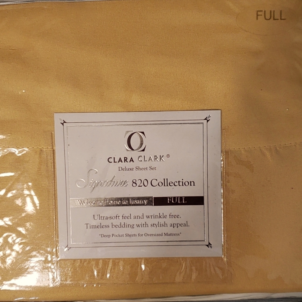 NEW CLARA CLARK Deluxe Full Sheet Set 4(PCS) CAMEL Color, Great Fall Color